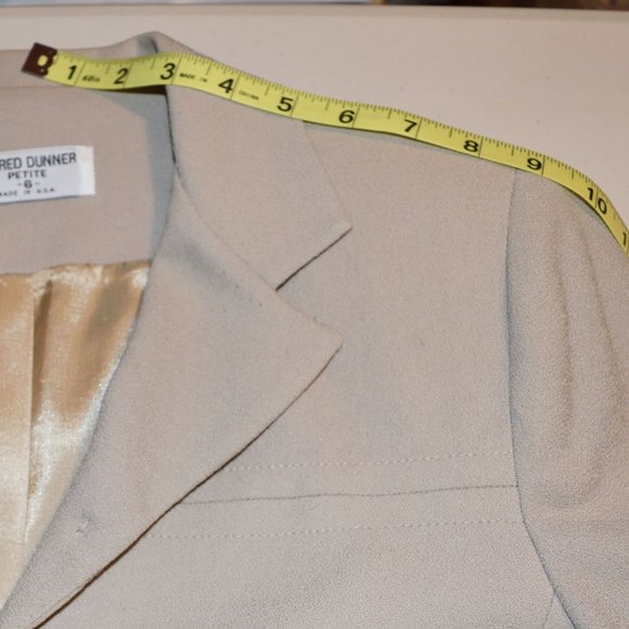 Vintage Alfred Dunner Women's Beige Wool Blazer Petite Size 6 6P Made in USA - Picture 8 of 15